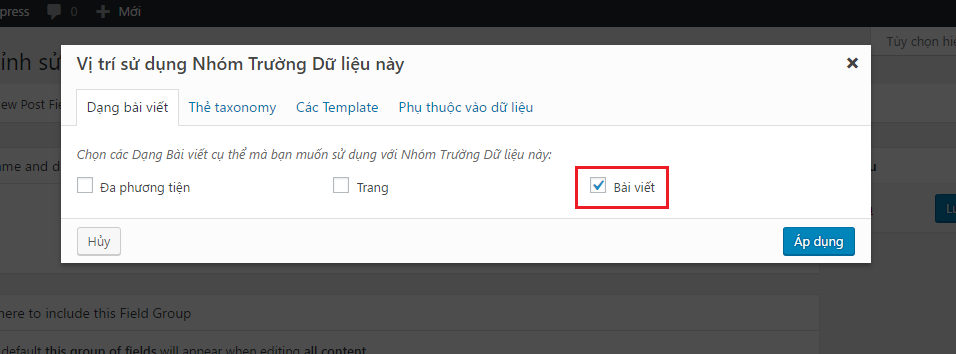 Hướng dẫn custom field trong wordpress