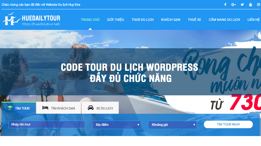 Code tour du lịch wordpress đầy đủ chức năng, giao diện cực đẹp