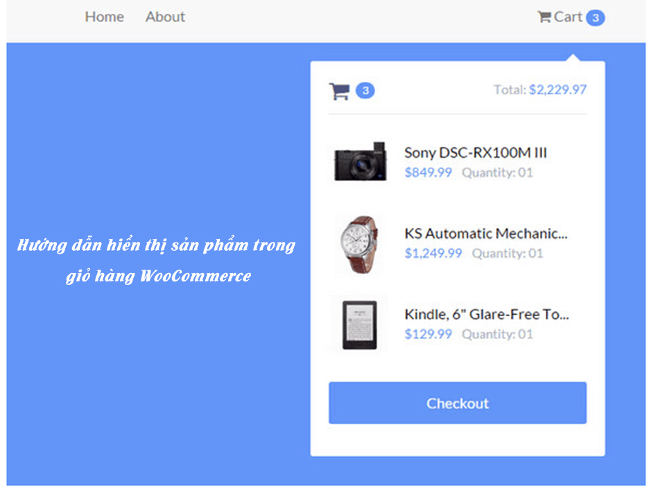 Hướng dẫn hiển thị sản phẩm trong giỏ hàng WooCommerce